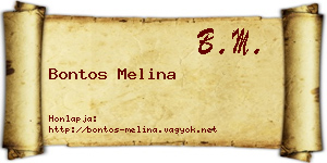 Bontos Melina névjegykártya